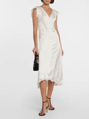 Svilena midi haljina Isabel Marant bijela