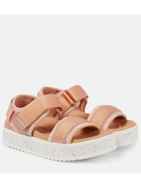 Sandale cu platformă plasă See By Chloe roz