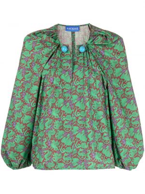 Блуза с принт Nackiyé зелено