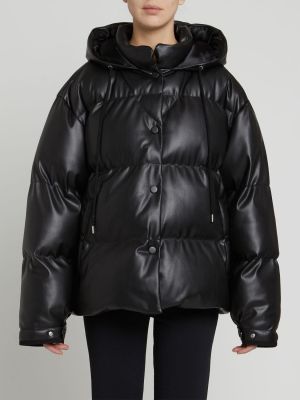 Prošívaná kožená bunda z imitace kůže Stella Mccartney černá