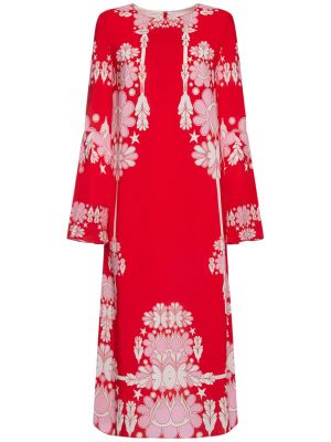 Krepové viskózové dlouhé šaty Borgo De Nor červené