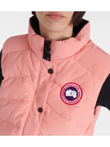 Péřová prošívaná vesta Canada Goose růžová