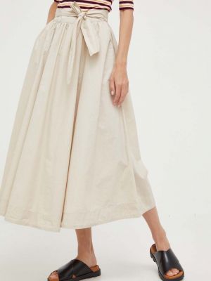 Bavlněné midi sukně Sisley béžové