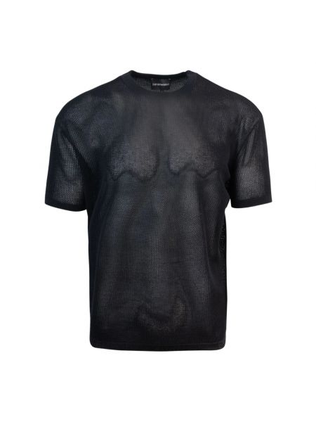 Koszulka z siateczką Emporio Armani czarna