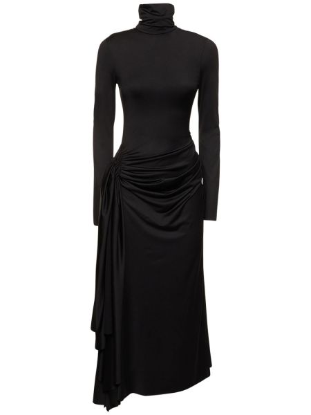 Vestido midi de tela jersey Victoria Beckham negro