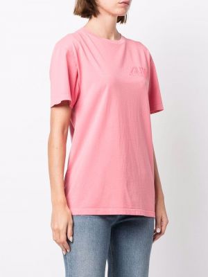 Bavlněné tričko Autry růžové
