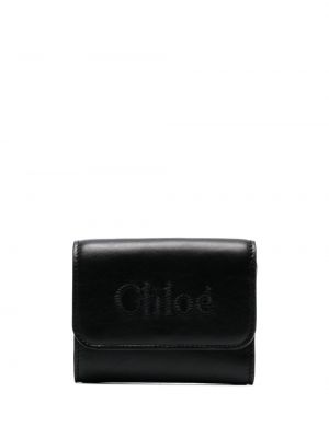 Peňaženka s výšivkou Chloé čierna