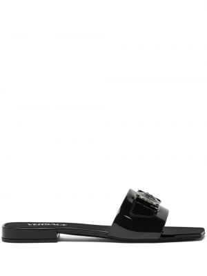 Usnjene sandali Versace črna