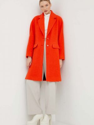 Pomarańczowy płaszcz wełniany Patrizia Pepe