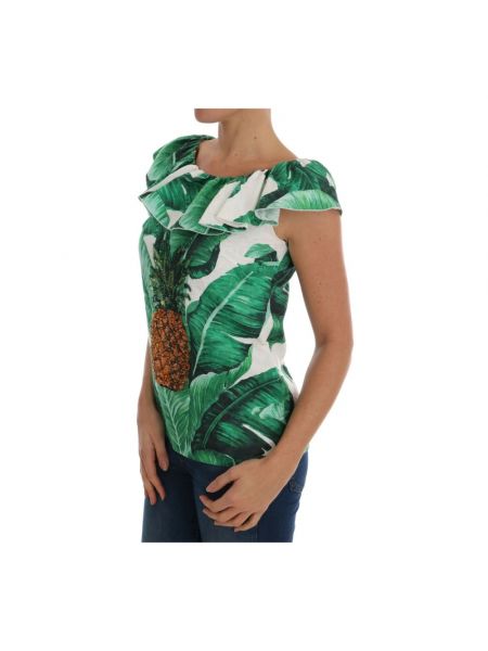 Blusa con estampado tropical Dolce & Gabbana verde