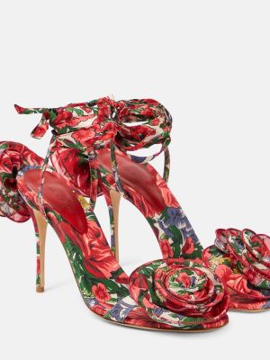 Kvetinové sandále s otvorenou pätou Magda Butrym červená