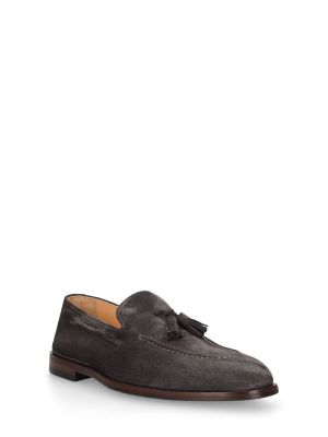Pantofi loafer din piele de căprioară Brunello Cucinelli