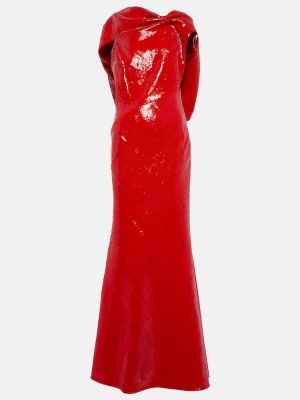 Drapované dlouhé šaty Roland Mouret červené