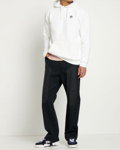Kokvilnas kapučdžemperis Adidas Originals balts