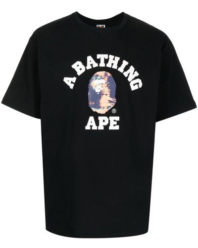 Trykt bomull t-skjorte A Bathing Ape® svart