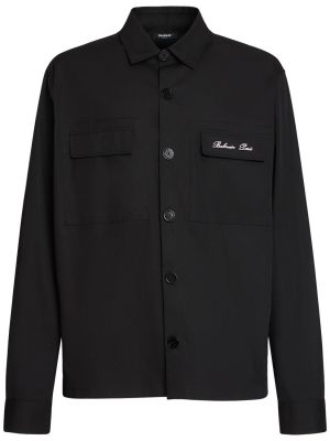 Памучна риза Balmain черно