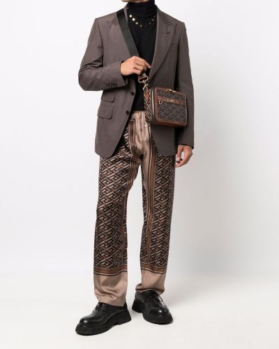Bolso shopper de cuero Versace marrón