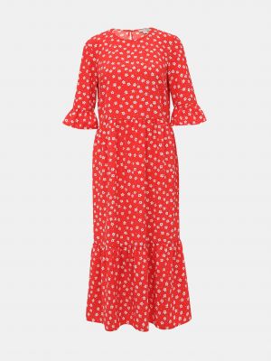 Květinové midi šaty Miss Selfridge červené