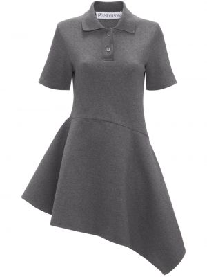 Asymetrické bavlněné šaty Jw Anderson šedé