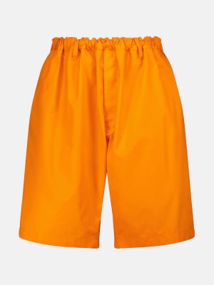 Relaxed fit bombažne kratke hlače Balenciaga oranžna