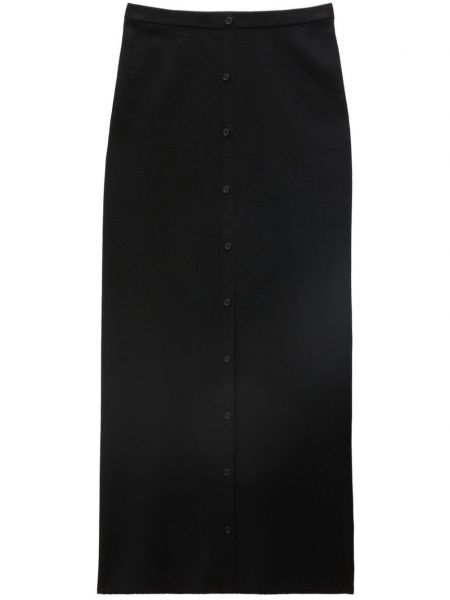 Pletené dlouhá sukně s knoflíky Filippa K černé