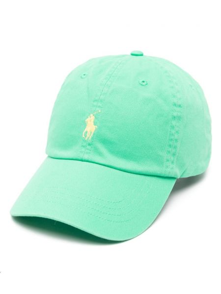 Siuvinėtas kepurė su snapeliu Polo Ralph Lauren žalia