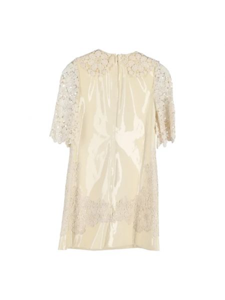 Sukienka skórzana Dolce & Gabbana Pre-owned beżowa
