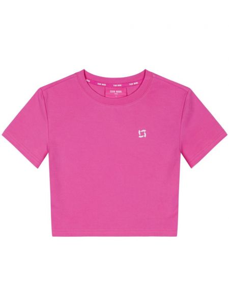T-shirt à imprimé Team Wang Design rose