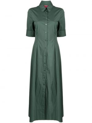 Puhasta srajčna obleka z gumbi Staud zelena