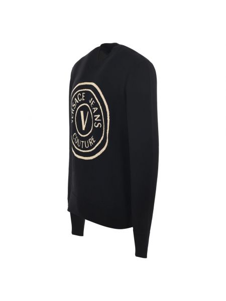 Jersey de lana de tela jersey elegante Versace Jeans Couture negro