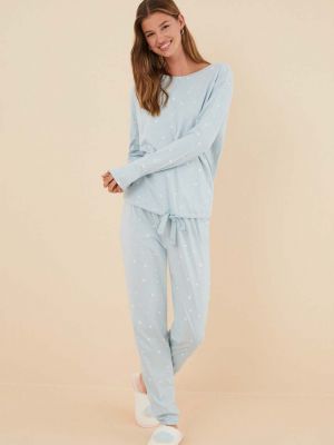 Pijamale din bumbac Women'secret albastru