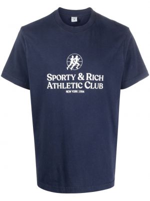 T-shirt con stampa Sporty & Rich blu