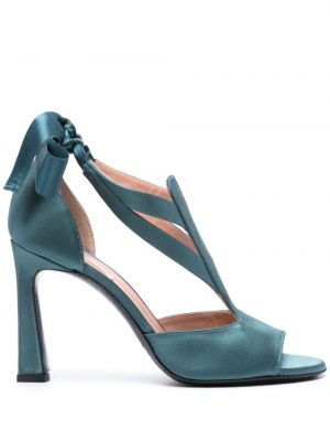 Saténové sandály Alberta Ferretti zelené