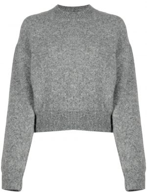 Плетен пуловер с кръгло деколте Jacquemus сиво