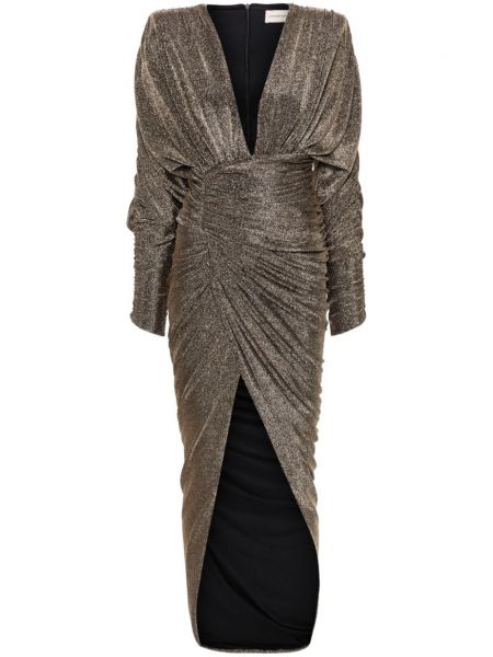 Sukienka midi asymetryczna Alexandre Vauthier złota