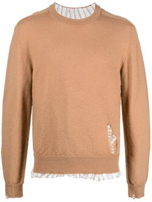 Obrabljen pulover Maison Margiela rjava