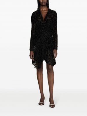 Průsvitné koktejlové šaty Isabel Marant černé
