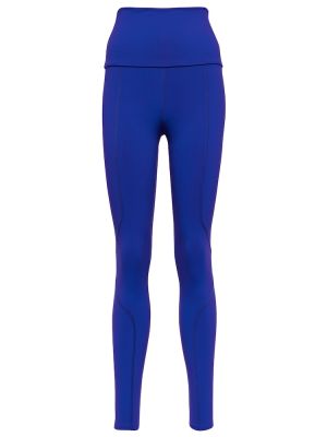 Pantaloni sport cu talie înaltă cu imprimeu geometric Live The Process albastru