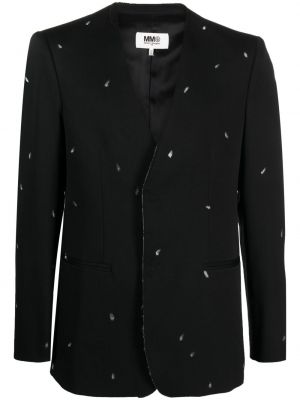 Pletené sako s potlačou s abstraktným vzorom Mm6 Maison Margiela čierna