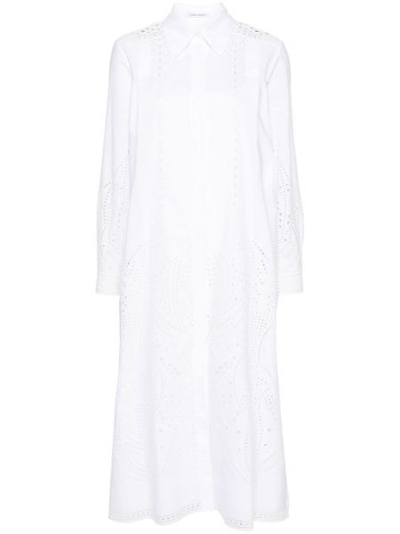 Robe chemise brodé Alberta Ferretti blanc