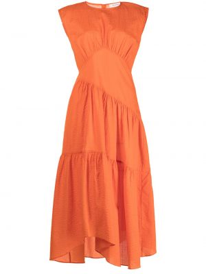 Bavlněné rozšířené šaty bez rukávů Frame - oranžová