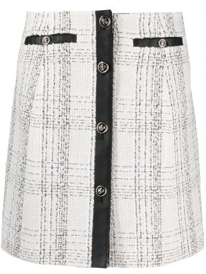 Suknja karirana s printom Ferragamo bijela