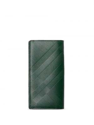 Kostkovaná kožená peněženka Burberry zelená