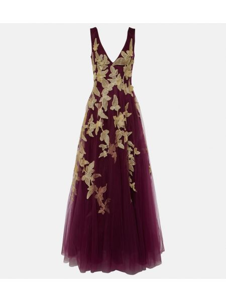 Φλοράλ μάξι φόρεμα από τούλι Costarellos