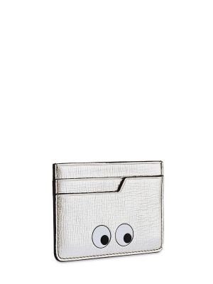 Kožená peněženka Anya Hindmarch stříbrná
