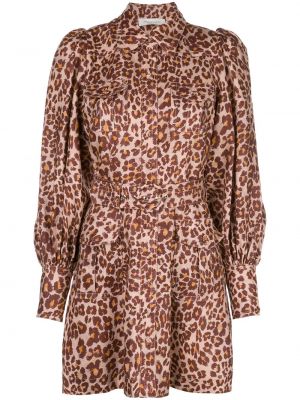 Vestido camisero leopardo Zimmermann marrón