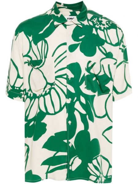 Kvetinová košeľa s potlačou Ymc zelená