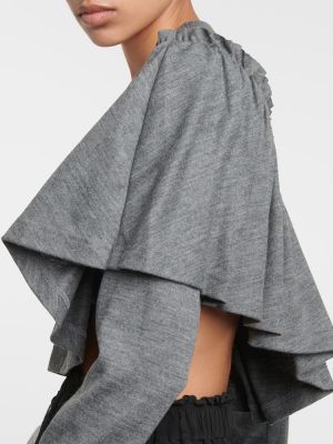 Woll pullover mit rüschen Noir Kei Ninomiya grau