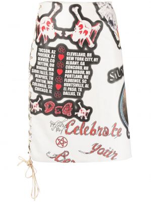 Lederrock mit print Dolce & Gabbana Pre-owned weiß
