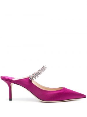 Papuci tip mules din piele Jimmy Choo violet